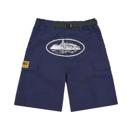 Corteiz Alcatraz Cargo Shorts Navy Blue